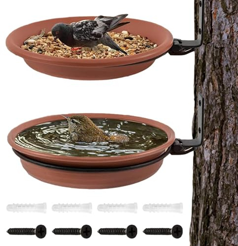 Albero per mangiatoia per 2 pezzi Supporto in PP 6,8 pollici installazione | rapida all'aperto | abbeveratoio sospeso mangiatoia da giardino scoiattolo selvatici pettirosso cinciallegra