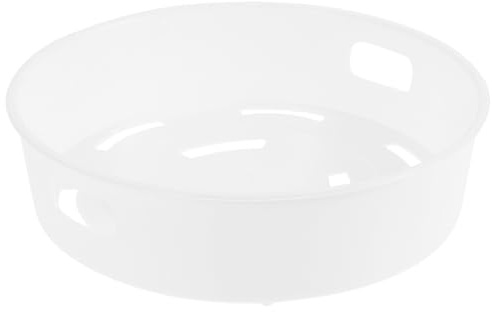 Panier Vapeur Empilable 16, 5cm en Plastique Blanc pour Cuiseur à Riz | Insert Multifonction, Compatible Légumes et Fruits de Mer, Accessoire la Cuisine Pratique, Nettoyage Facile