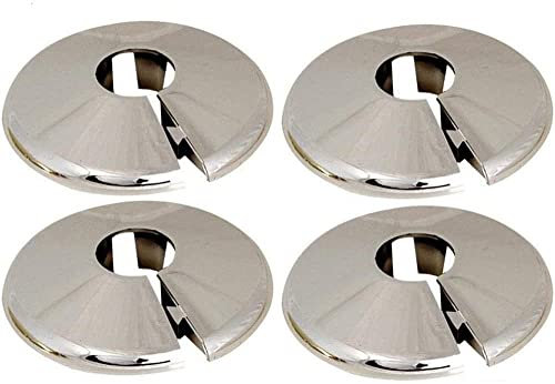 2 Chrome 15mm Radiator Pipe Hole Collars Cover Radsnaps