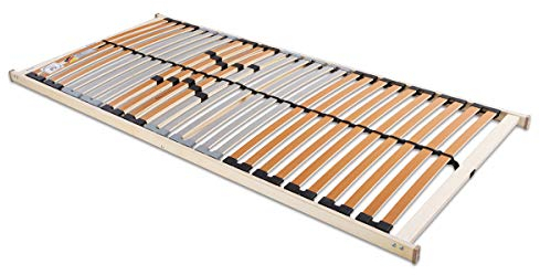BeCo Lattenrost 90x200 cm Medistar fertig montiert/TÜV Zertifiziert/5 Zonen/28 Leisten/für alle Matratzen/Höhe 4,5 cm/Lattenroste produziert in Deutschland