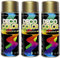 Deco Color 3er Sparpack DC Lackspray glänzend 400ml nach RAL freie Farbauswahl (3 Dosen in goldlack glanz)