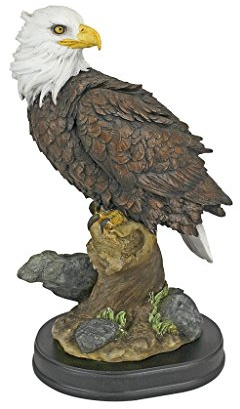 Design Toscano Noble Strength Bald Eagle Statuen, Polyresin, Vollfarbig, Medium