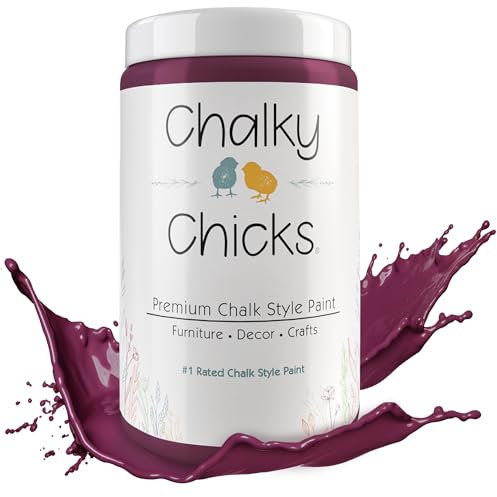 Chalky Chicks Chalk Paint - Chalk Paint for Furniture, Craft Paint, Cabinet Paint, Wood Paint, and Furniture Paint, Spray Paint-Ready for Home Decor - Logan Berry (Plum) 32 Fl Oz (Pack of 1)