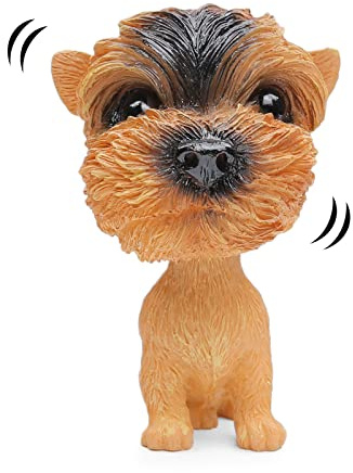 COGEEK Bobble Head Dog for Car, Resin Shaking Head Puppy Ornament Cute Car Dashboard Decor for Vehicle Home Office Desk, for Dog Lovers (Yorkshire Terrier)