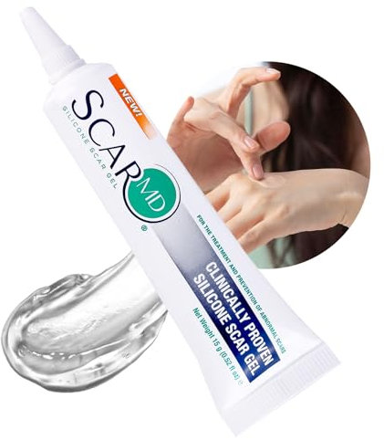 ScarMD Silicone Scar Gel - 15g - Scar Cream, Scar Removal for Acne, Surgery, C-Section & Stretch Marks - Natural Occurring Silicones & Vitamin E Scar Treatment, Scar Removal Cream Reduce Discomfort