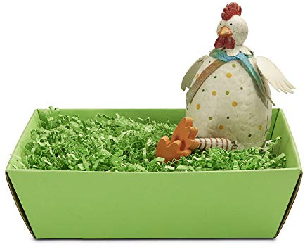 5 x PresentFill® Präsentkorb leer ohne Inhalt - Geschenkkorb aus umweltfreundlichen 100% Recycling Karton - rechteckig - Apfelgrün - Made in Germany für Weihnachten - Ostern - Hochzeit - Geschenke