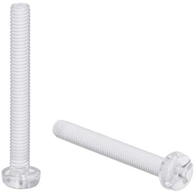 Tornillos de plástico PC transparentes acrílicos M3 x 25 mm, 50 unidades