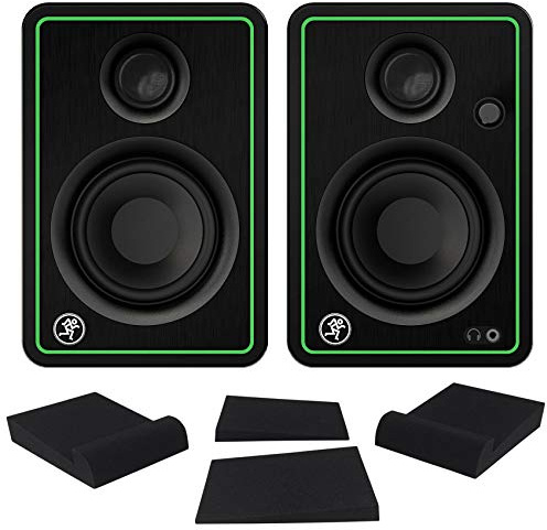 Mackie 2 CR3-XBT 3 50w Bluetooth Reference Multimedia Studio Monitors Speakers Bundle with Pair Rockville RRS190S Foam Studio Monitor Isolation Pads 7.5 x 9.5/3 Angles