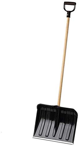 Schneeschaufel Schneeschieber Winter Schneeschild Kunststoff Schnee Schaufel Schieber mit Holzstiel und Griff 122cm