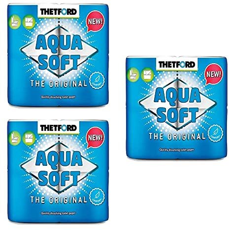 Pescaplanet 3 Förpackningar Eco Aqua Soft Thetford Toalettpapper 4 Rullar Vattenlösliga För Camping Camping200 Rappar