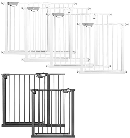 Aufun Treppenschutzgitter Kinder 180° Zwei-Wege-Öffnungsgitter, 85-95cm breit Türschutzgitter ohne Bohren,Metall Gitter für klein Kinder,Schwarz