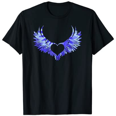Tie Dye Angel Wings Heart Freedom Retro 60s 70s Women Men T-Shirt