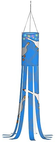 Halloween-Windsack – 101,6 cm Outdoor-Hängedekorationen mit Lichtern, perfekt für Halloween, Weihnachten mit hellgrauer Gans