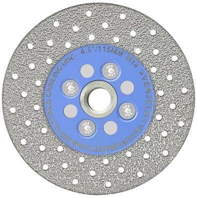 Diamant Trennscheibe 115mm Fliesenscheibe Vakuumgelötetes Schärfen Sägeblatt für Granit Porzellan Fliesen Stein Marmor Beton mit M14 Thema VENJELD