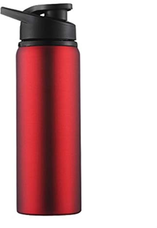 HanDuo 700 ml Sport-Trinkflasche, Edelstahl, Outdoor, Radfahren, Camping, tragbare Fahrradflasche mit Deckel, Fahrrad, Laufen, Sport, Reisebecher (Farbe: Rot)