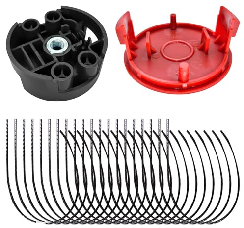 Rasentrimmerfaden für Bosch F016800431 Motorsense für Bosch AFS 23 bis 37, mit Spulendeckel F016F04841 und Schneidkopf F016F04839, 37 cm × 3,5 mm (20 Linien, 1 Deckel, 1 Basis)