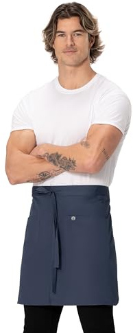 Chef Works Unisex Brio Server Apron, Blue, One Size