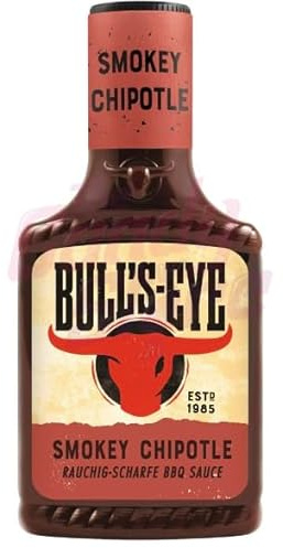 Sauce barbecue BBQ Bull's Eye - Origine Allemagne - Saveur piquante fumée délicieuse pour rehausser vos grillades 315g 300ml - Smokey Chipotle