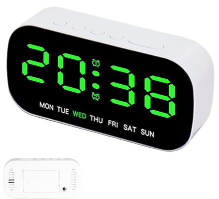 Genérico Despertadores para Dormitorios,Despertador LED - Reloj de Mesa Ajustable con Brillo 12/24H - Reloj Despertador portátil Multiusos, Reloj de Mesa electrónico para Dormitorio en casa
