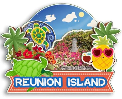 Reunion Island Frankreich 3D-Kühlschrankmagnet aus Holz, Stadt, Reise, Souvenir, Kühlschrank-Aufkleber, Zuhause, Küche, Whiteboard-Dekoration