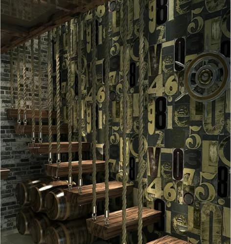 3D Letras Y Números De Metal Papel Tapiz Paredes 3D Papel Tapiz Fotográfico Retro 3D Mural De Pared 3D Para Decoración Del Hogar De La Sala De Bodas 150x105cm