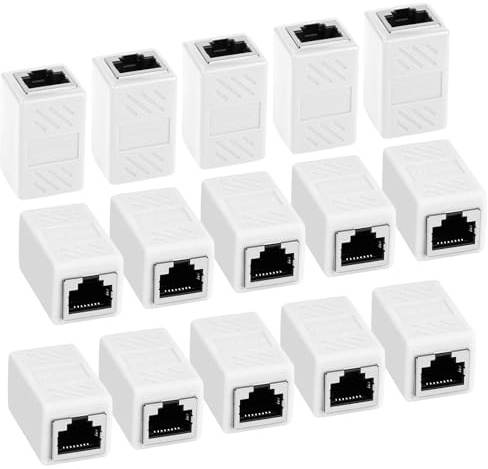 AXFEE RJ45 Kupplung Cat7,15PCS CAT6 Kupplung Verbinder, Kabel Verlängerung | RJ45 Kupplung für Lan Kable, LAN Verbinder Netzwerkkabel, Ethernet Kabel Patchkabel für Cat 7 Cat6 Cat5 Cat5e, Weiß