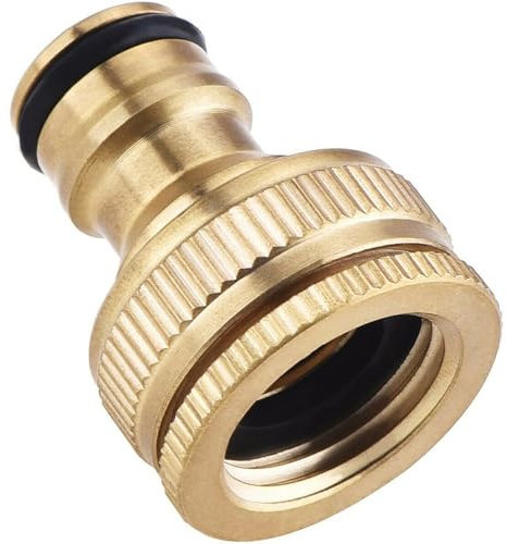 2PCS Fitting Adaptor G3/4 to G1/2 Tap Connector Brass Universal for Garden Hose 1/2'' & 3/4'' Female Threaded Faucet Adapter,Style 1,2 PC