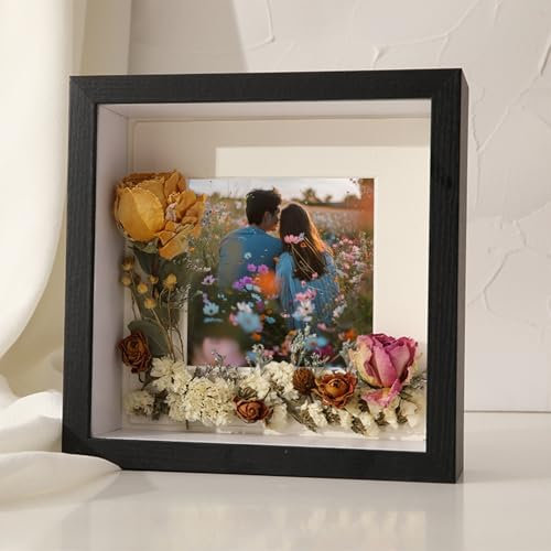 Epinki A3 Bilderrahmen Schwarz, Posterrahmen Horizontal & Vertikal, Rechteck Fotorahmen zum Aufhängen Holz Holzrahmen, Fotogröße 30x42 cm