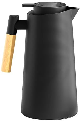 Thermal Carafe - Dispenser per caffè, 1000 ml, per tè, bevande calde e fredde, per viaggi, campeggio, ristorante, Home Glass Fleed Pitcher