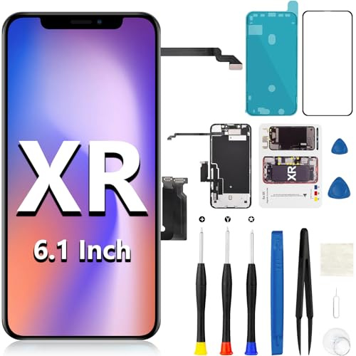 Reemplazo de pantalla para iPhone XR con auricular frontal, sensor de proximidad, pantalla LCD táctil 3D, digitalizador con kit de reparación para modelo A1984 A2105 A2106 A2108 de 6.1 pulgadas