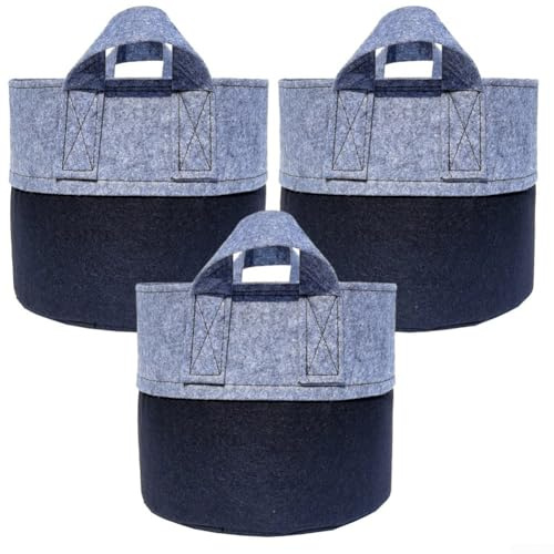 ZYWUOY Paquete de 3 bolsas para plantas no tejidas, bolsas plegables para plantas con asas, contenedores de plantas de dos tonos, para cultivar verduras y frutas (3 galones)