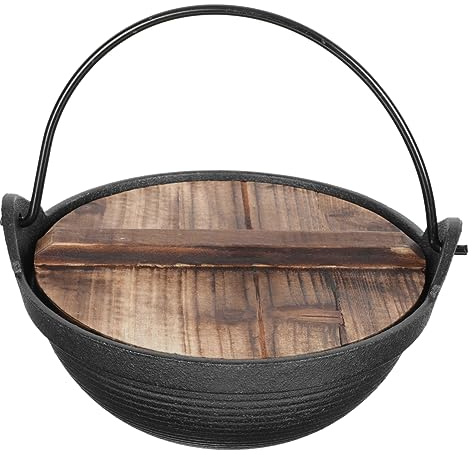 Hemobllo Petite Marmite Japonaise 18cm Couvercle Fonte Pour Induction Camping La Cuisine En Extérieur 1 Pièce