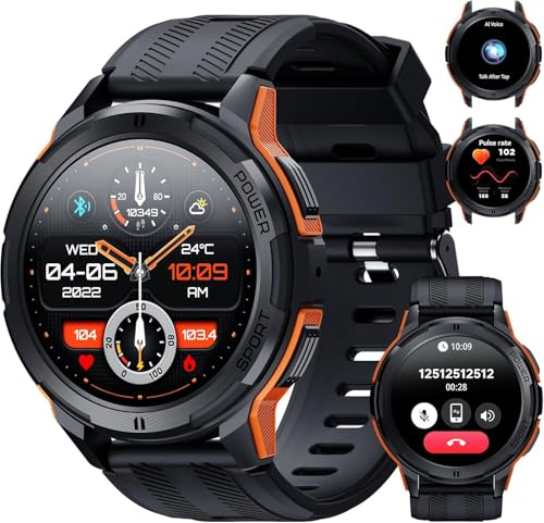 OUKITEL Smart Watch for Men Women, 1.43 AMOLED Screen, Answer/Make Call, Fitness Watch with Heart Rate/Sleep Monitor/SpO2, Activity Tracker 100+ Sport Modes, IP68 Waterproof, for IOS Android