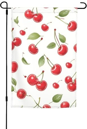 Graziosa stampa di ciliegie rosse 30,5 x 45,7 cm, per portico per tutte le stagioni, per esterni, decorazione per cortile, patio