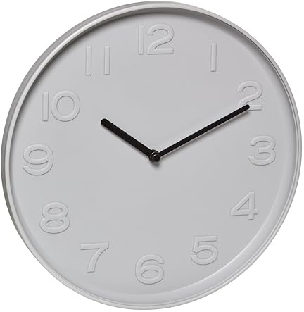 TFA Dostmann Modern analog väggklocka, 60.3079, tidlös design med smala ramar, för vardagsrum, kontor eller kök, batteridriven, för hem, lättläst, kvartsur, grå