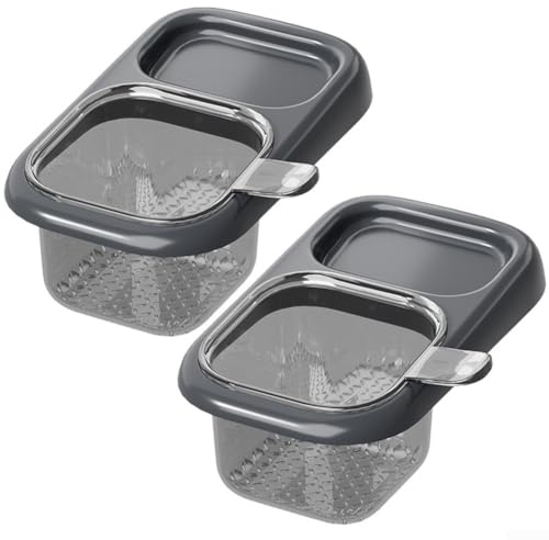 Filtro para fregadero de cocina, paquete de 2 separadores de canasta de drenaje, colador de té para colgar residuos de alimentos, escurridor para fregadero de cocina (gris)