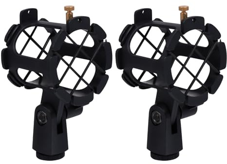 CLISPEED 2 Stück Antivibrations Mikrofonspinne aus Leichtem Kunststoff Universelle Mikrofonhalterung für Kondensatormikrofone Vibrationsdämpfend für Studio und Live Streaming Einsatz