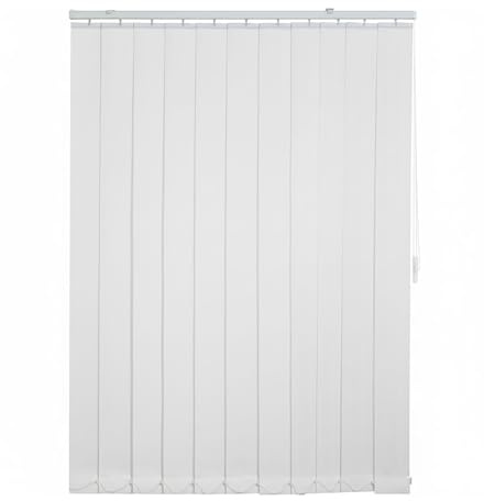 Lamellenvorhang Komplettset Nach Maß, Vertikaljalousie 97mm, Verdunkelung Verdunkelungsjalousie Innen, Lamellenvorhänge für Tür Und Fenster, 60-320cmW X 100-300cmH Weiß(W200x110cm)