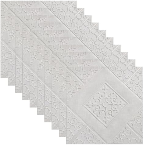 WheatThrive Pannelli da parete in schiuma 3D, adesivi in morbido mattoncini in polietilene, per soggiorno, camera da letto, isolamento acustico, piastrelle fai da te, confezione da 10