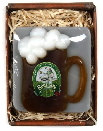 Lustapotheke® Handgemachte Seife in Bierkrug Form und Bier-Spa Aufdruck mit Geschenkverpackung