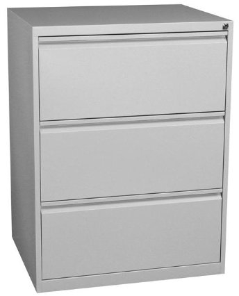 Lüllmann Büro Hängeregistratur komplett montiert für DIN A4 Hängemappen Schrank Bürocontainer 1010 x 760 x 620mm (HxBxT) mit 3 Schüben, doppelbahnig 561320