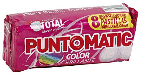 Detergente Puntomatic Color Brillante 4 lavados (8 pastillas)