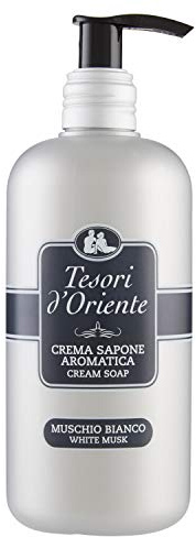 Tesori d'Oriente Flüssigseife Weisser Moschus 300 ml, aromatische Cremeseife, Wellness-Ritual für Körper & Sinne