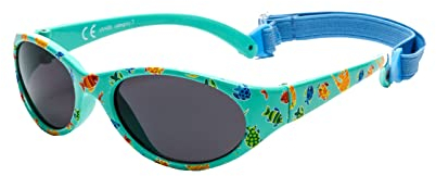 Kiddus Gafas de Sol Infantiles para Niñas y Niños de 2 a 4 Años, Protección UV400, Correa Ajustable, Ligeras y Resistentes, Montura Flexible