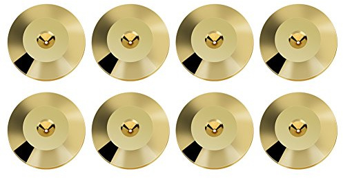 8 Pz 25 x 4mm Universale Rame Altoparlante Punte Pads Shock Base Pad Isolamento Stand Piedi Cono Base Mats Disco da Pavimento (Oro)