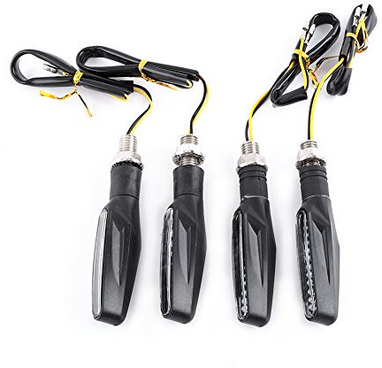 Keenso Universal Motorcycle 12 LED Turn Signal Light Indicator Blinker Lamp for 10mm Mount