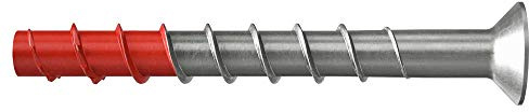 fischer UltraCut FBS II 10x100 45/35/15 SK Senkkopf aus Edelstahl, leistungsstarke Betonschraube mit gehärteter Spitze, für Außen- & Nassbereiche, zur sicheren Befestigung in Beton, 50 Stk.
