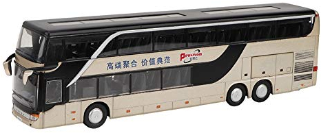 Zerodis Modello di Autobus Due Piani Pressofuso in Lega con Suono e Luce 1:50 Simulazione Veicoli Cantiere Tirare Indietro Giocattoli Dell'auto Educazione Giocattolo Cognitivo per Bambini