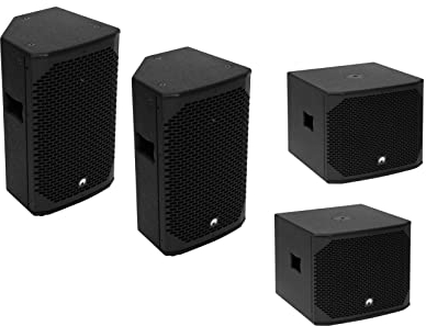 OMNITRONIC PA Set AZX passiv M | 2X AZX-210 2-Wege Top 200W inklusive 2X AZX-112 PA-Subwoofer 350W