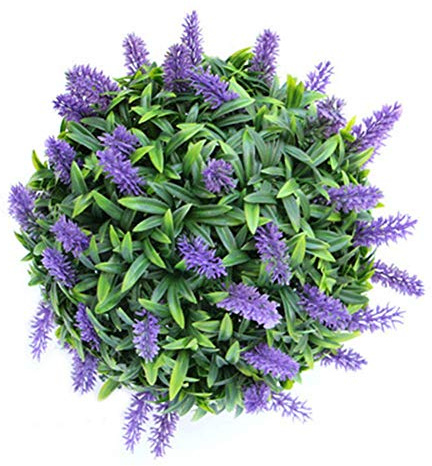 Künstliche Blumen, handgefertigter lila Lavendel zum Aufhängen, Formschnitt-Kugel, Blumendekoration, Korb, Topf, handgefertigte künstliche Pflanzen, künstliche Blumen, Brautschmuck, Hochzeit